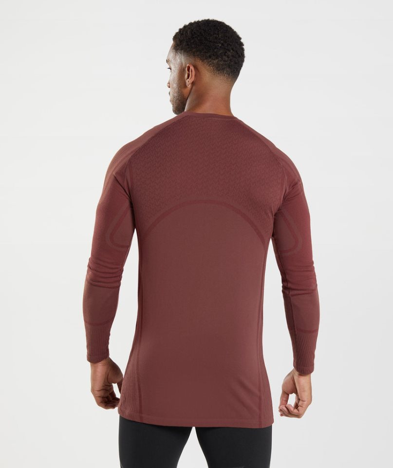 Men's Gymshark 315 Long Sleeve T-Shirts Brown | CA A785DN